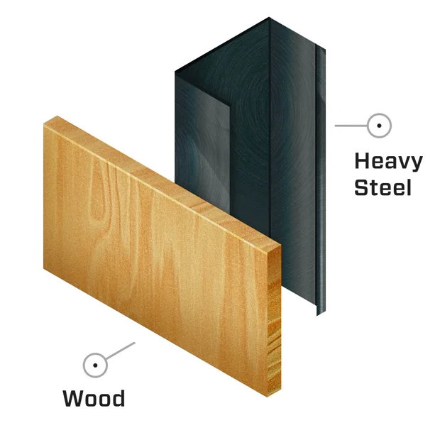 wood to heavy steel