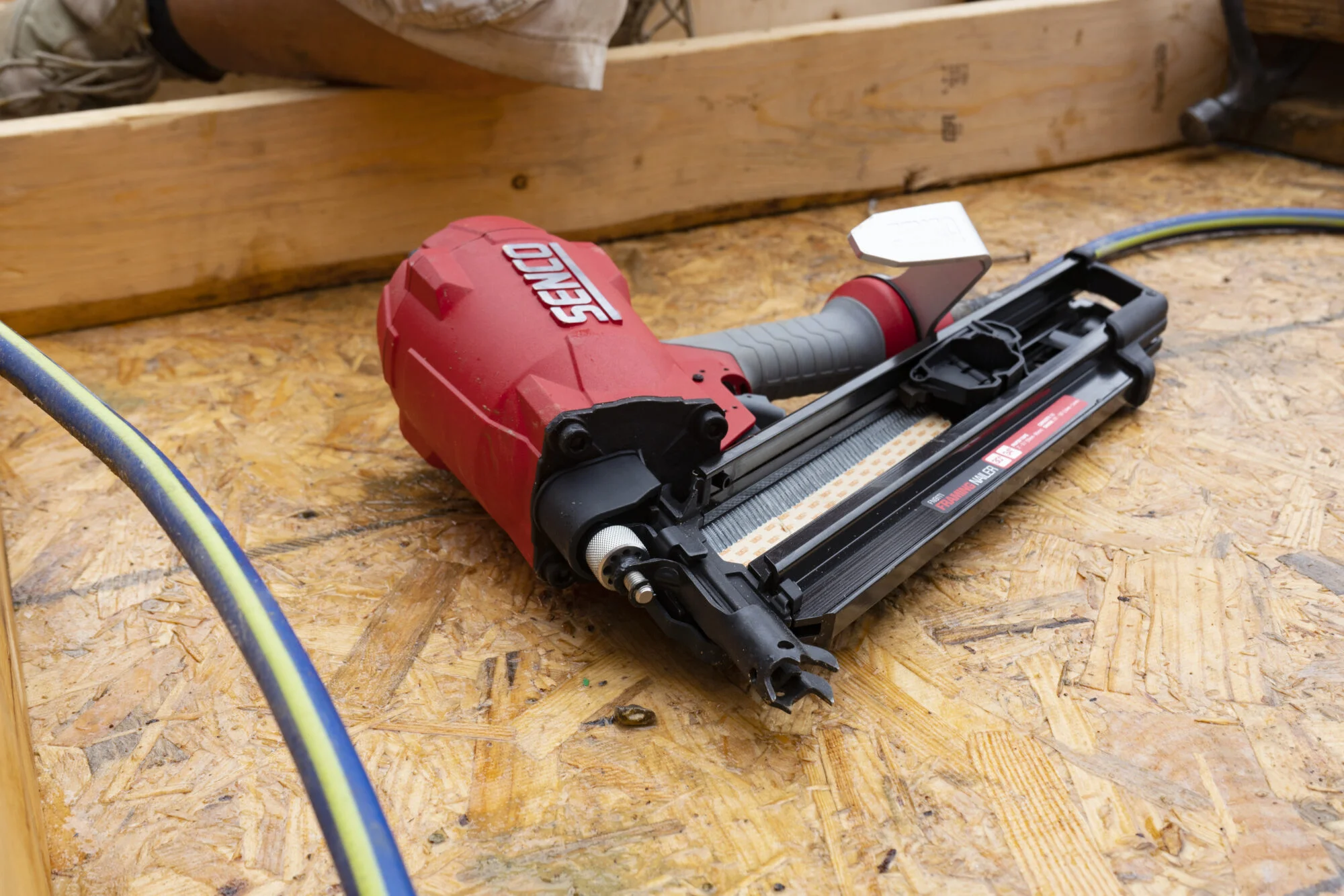 FN91T1 framing nailer laying on the ground